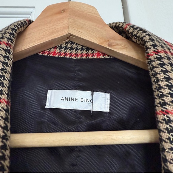 Anine Bing Checkered Blazer - Red and Black - Picture 4 of 8